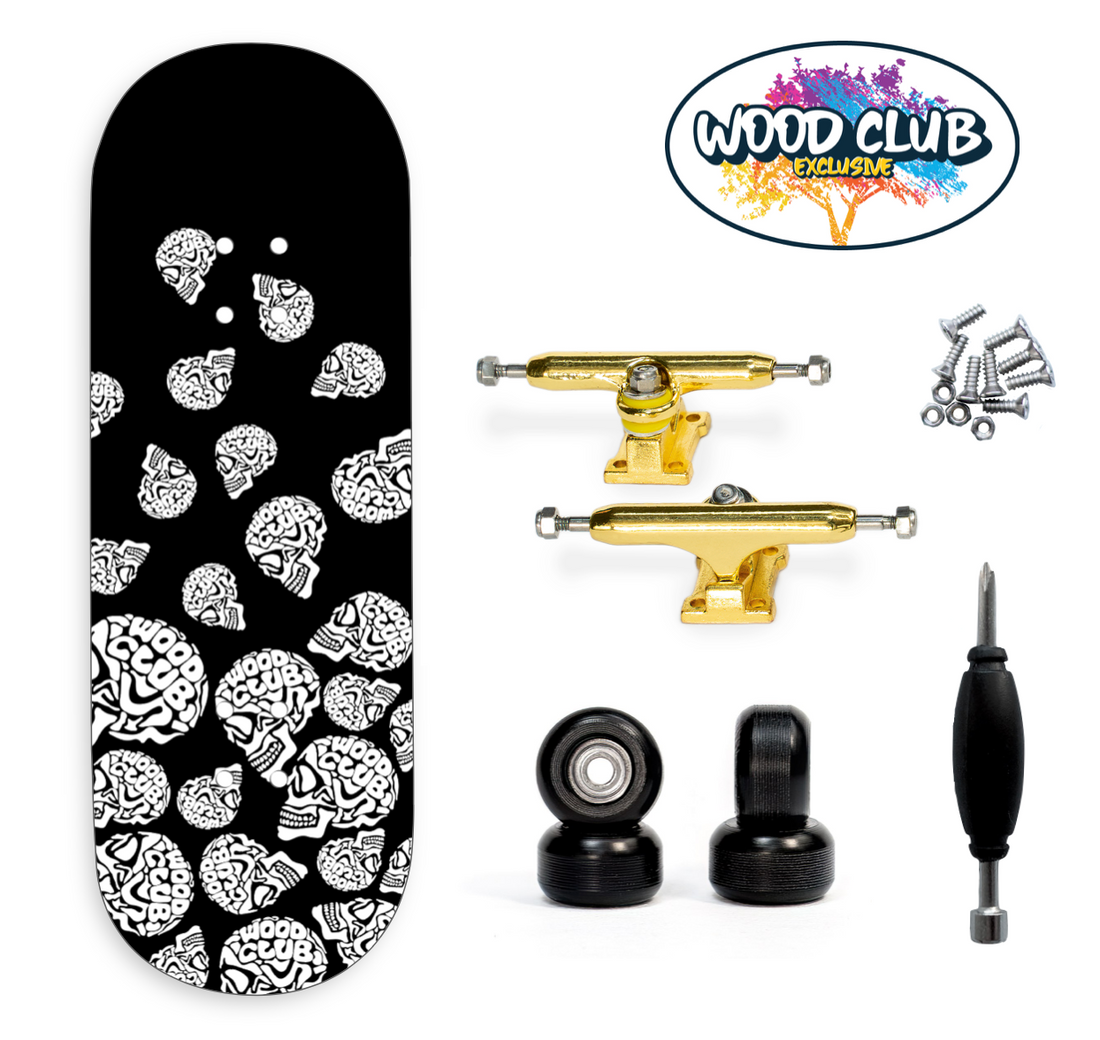 Fingerboard WoodClub EXCLUSIVE 32 mm - "WHITE SKULLS"