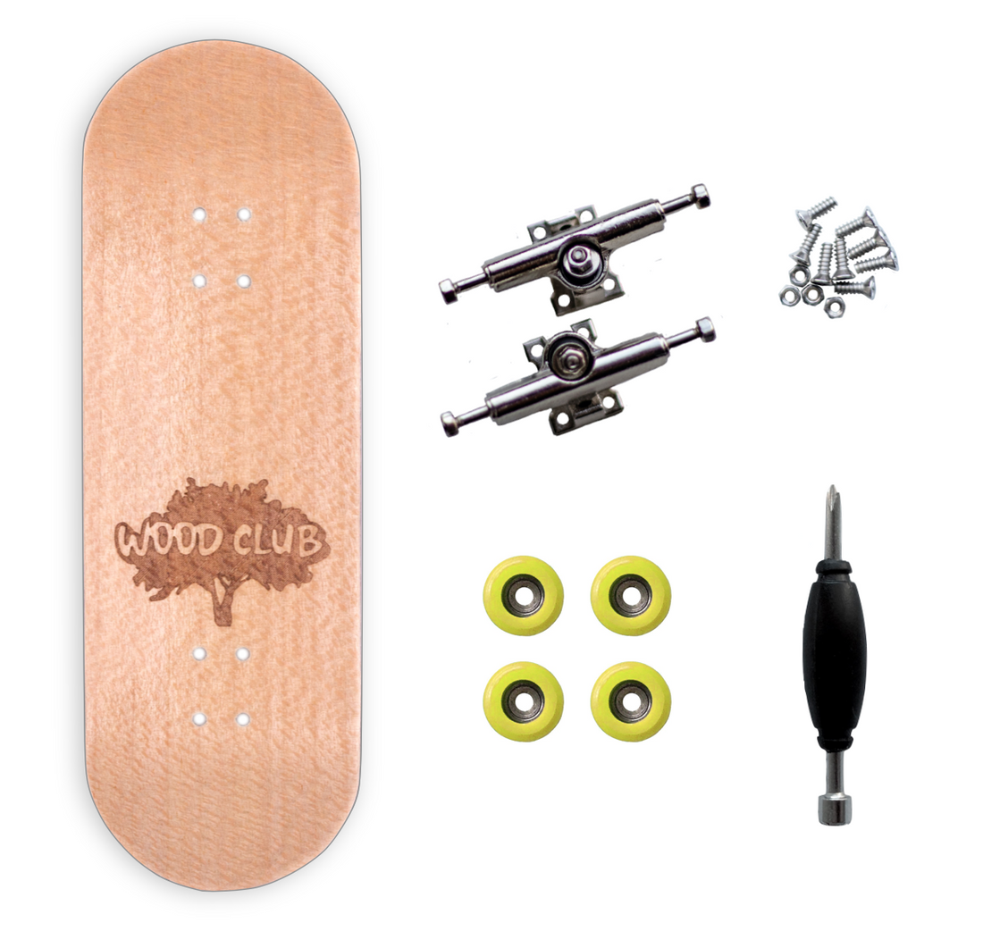 Drewniany Fingerboard WoodClub 29 mm - Żółty