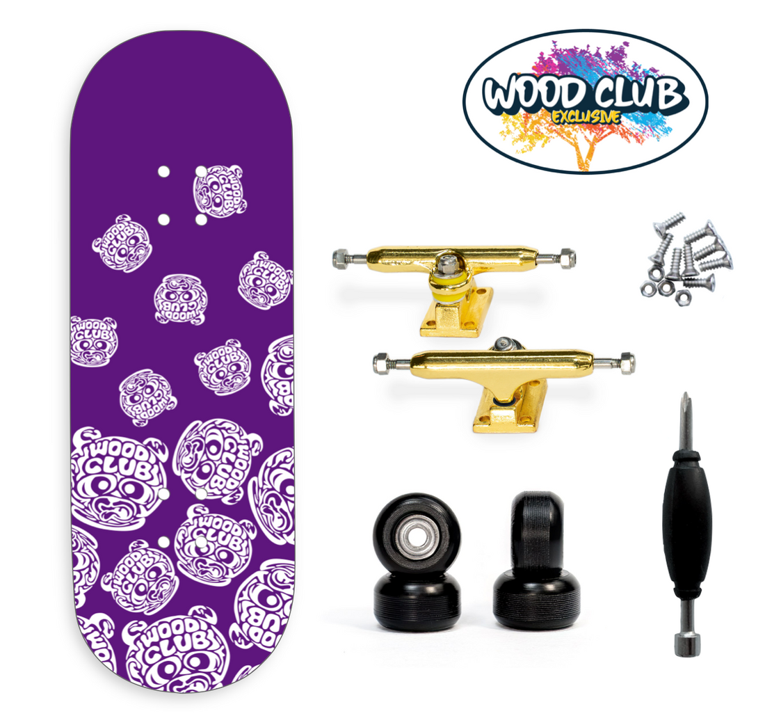 Fingerboard WoodClub EXCLUSIVE 32 mm - "PURPLE PANDAS"
